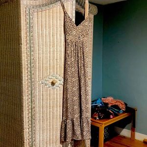 Leopard print, double spaghetti strap Dress